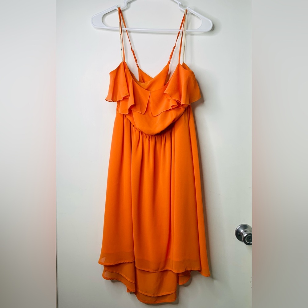 Tangerine Spaghetti Straps Dress